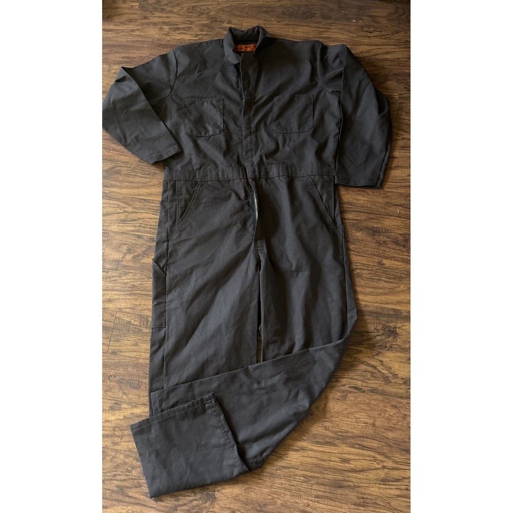 Red Kap Men's Dark BrownCotton Blend Long Sleeve Uniform Working Overall Size 46